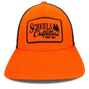 Scheels Outfitters Hat Orange Adjustable SnapBack Mesh Back Outdoor Cap